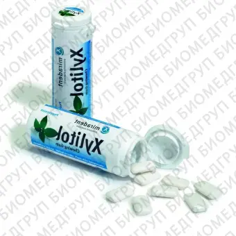 Miradent Xylitol Chewing Gum Peppermint  жев.рез. со вкусом перечной мяты, 30 шт/ 30 г