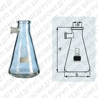 Колба Бунзена, 500 мл, горловина 34 мм, со шлифованным отводом, 10 шт./уп., DWK Life Sciences Duran, Wheaton, Kimble, 211834402