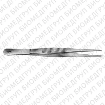 BD537R  пинцет хирургический, средний, зубчики 1х2, длина 145 мм