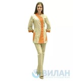 Куртка женская КМ.538, бежевый, отделка оранжевая