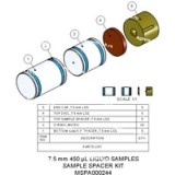 Набор спейсеров для образцов, 7,5 мм, 450 мкл, жидкости; Содержит 5 передних и 5 задних прокладок для образцов, 5 торцевых крышек и 5 верхних дисков